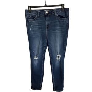 Vervet Women's Distressed Skinny Jeans Blue 31 Stretch Denim‎